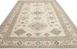 Tappeto Kazak Fine Geometrico Avorio Blu 264x375 Cm