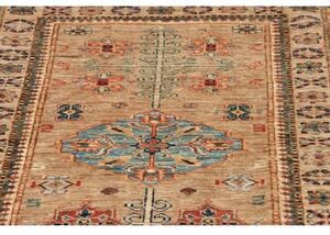 Tappeto Kazak Fine Stilizzato Beige Blu Corsia 81x256 Cm