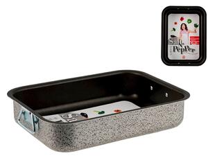 Rosticcera Salt N' Pepper in alluminio antiaderente 6 strati con anelli cm 25x18