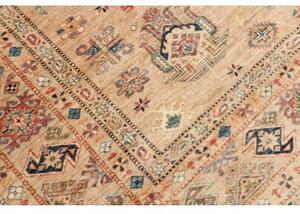 Tappeto Kazak Fine Stilizzato Sabbia Blu Petrolio 252x315 Cm