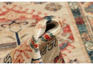 Tappeto Kazak Fine Geometrico Beige Blu Corsia 84x255 Cm
