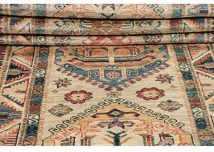 Tappeto Kazak Fine Geometrico Beige Blu Corsia 84x255 Cm