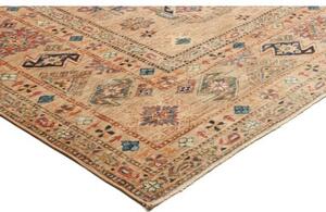 Tappeto Kazak Fine Stilizzato Sabbia Blu Petrolio 252x315 Cm