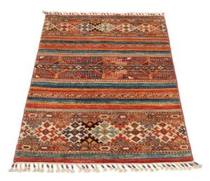 Tappeto Samarkand Geometrico Rosso Mattone Blu Petrolio 79x115 Cm