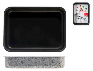 Rosticcera Salt N' Pepper in alluminio antiaderente 6 strati con anelli cm 40x28
