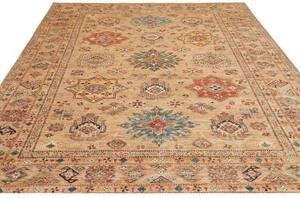 Tappeto Kazak Fine Stilizzato Sabbia Blu Petrolio 252x315 Cm