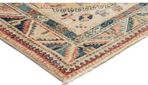 Tappeto Kazak Fine Geometrico Beige Blu Corsia 84x255 Cm