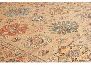 Tappeto Kazak Fine Stilizzato Sabbia Blu Petrolio 252x315 Cm