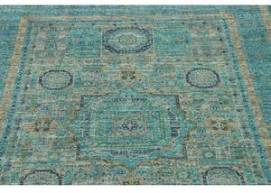 Tappeto Kairo Medaglione Verde Petrolio Avorio 125x182 Cm