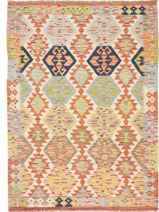 Tappeto Kilim Stilizzato Becco Di Corda Multicolore 126x181 Cm