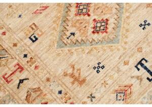 Tappeto Kazak Fine Geometrico Beige Ruggine Corsia 81x305 Cm