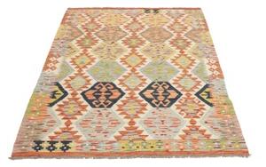 Tappeto Kilim Stilizzato Becco Di Corda Multicolore 126x181 Cm