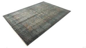 Tappeto Kairo Geometrico Blu Petrolio Rosso Corallo 170x235 Cm