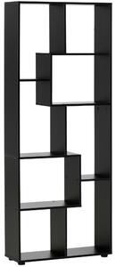 HOMCOM Libreria a zig zag Design Contemporaneo 70L x 24P x 178H cm Pannelli di Particelle nero