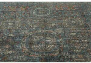 Tappeto Kairo Geometrico Blu Petrolio Rosso Corallo 170x235 Cm