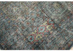 Tappeto Kairo Geometrico Blu Petrolio Rosso Corallo 170x235 Cm