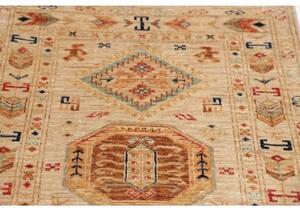 Tappeto Kazak Fine Geometrico Beige Ruggine Corsia 81x305 Cm
