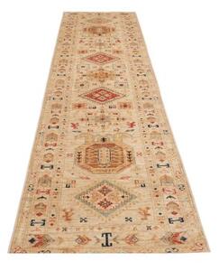 Tappeto Kazak Fine Geometrico Beige Ruggine Corsia 81x305 Cm