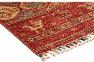 Tappeto Istintia Geometrico Rosso Beige Corsia 75x209 Cm