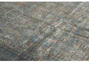 Tappeto Kairo Geometrico Blu Petrolio Rosso Corallo 170x235 Cm
