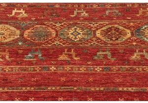 Tappeto Istintia Geometrico Rosso Beige Corsia 75x209 Cm