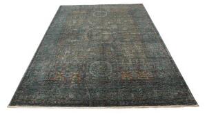 Tappeto Kairo Geometrico Blu Petrolio Rosso Corallo 170x235 Cm