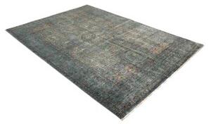 Tappeto Kairo Geometrico Blu Petrolio Rosso Corallo 170x235 Cm