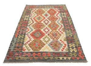 Tappeto Kilim Geometrico Avorio Antracite 124x195 Cm