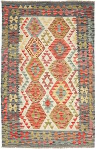 Tappeto Kilim Geometrico Avorio Antracite 124x195 Cm