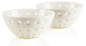 Set due Ciotole contenitore le murrine 12xh 5,6 cm - 300 cc Le Murrine Perla/Bianco/Perla