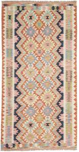 Tappeto Kilim Geometrico Arancione Beige 101x198 Cm