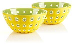 Set due Ciotole contenitore le murrine 12xh 5,6 cm - 300 cc Le Murrine Zafferano/Bianco/ Verde ninfea