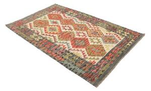 Tappeto Kilim Geometrico Avorio Antracite 124x195 Cm