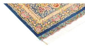 Tappeto Ghom Seta Floreale Blu Beige 59x97 Cm