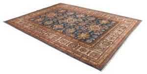 Tappeto Kazak Fine Geometrico Blu Beige 242x313 Cm
