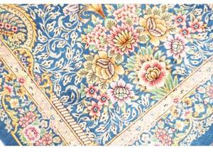 Tappeto Ghom Seta Floreale Blu Beige 59x97 Cm