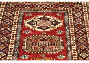 Tappeto Kazak Fine Geometrico Rosso Blu Corsia 82x400 Cm