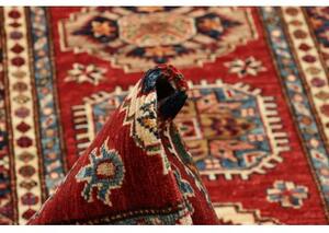 Tappeto Kazak Fine Geometrico Rosso Blu Corsia 82x400 Cm
