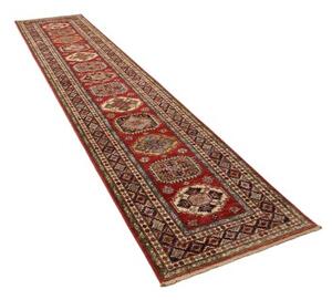 Tappeto Kazak Fine Stilizzato Rosso Blu Corsia 82x401 Cm