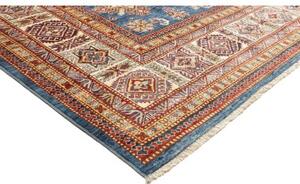 Tappeto Kazak Fine Geometrico Blu Beige 242x313 Cm