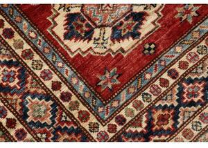 Tappeto Kazak Fine Geometrico Rosso Blu Corsia 82x400 Cm