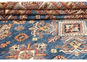 Tappeto Kazak Fine Geometrico Blu Beige 242x313 Cm