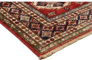 Tappeto Kazak Fine Stilizzato Rosso Blu Corsia 82x401 Cm