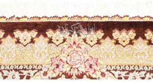 Tappeto Ghom Seta Floreale Marrone Beige 60x92 Cm