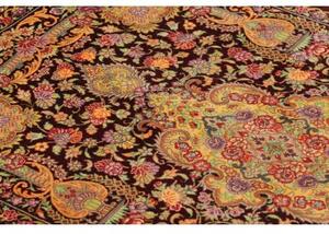 Tappeto Ghom Seta Medaglione Floreale Bordeaux Multicolore 60x90 Cm