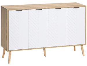 HOMCOM Credenza Cucina Mobile Buffet Ripiani Regolabili, 120x35x77.4cm, Bianco | Aosom Italy