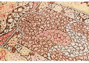 Tappeto Ghom Seta Floreale Marrone Beige 60x92 Cm
