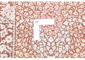 Tappeto Ghom Seta Floreale Marrone Beige 60x92 Cm