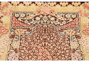 Tappeto Ghom Seta Floreale Marrone Beige 60x92 Cm