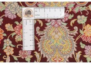 Tappeto Ghom Seta Medaglione Floreale Bordeaux Multicolore 60x90 Cm